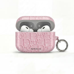 Pink Embossed Designer-Style AirPod Case