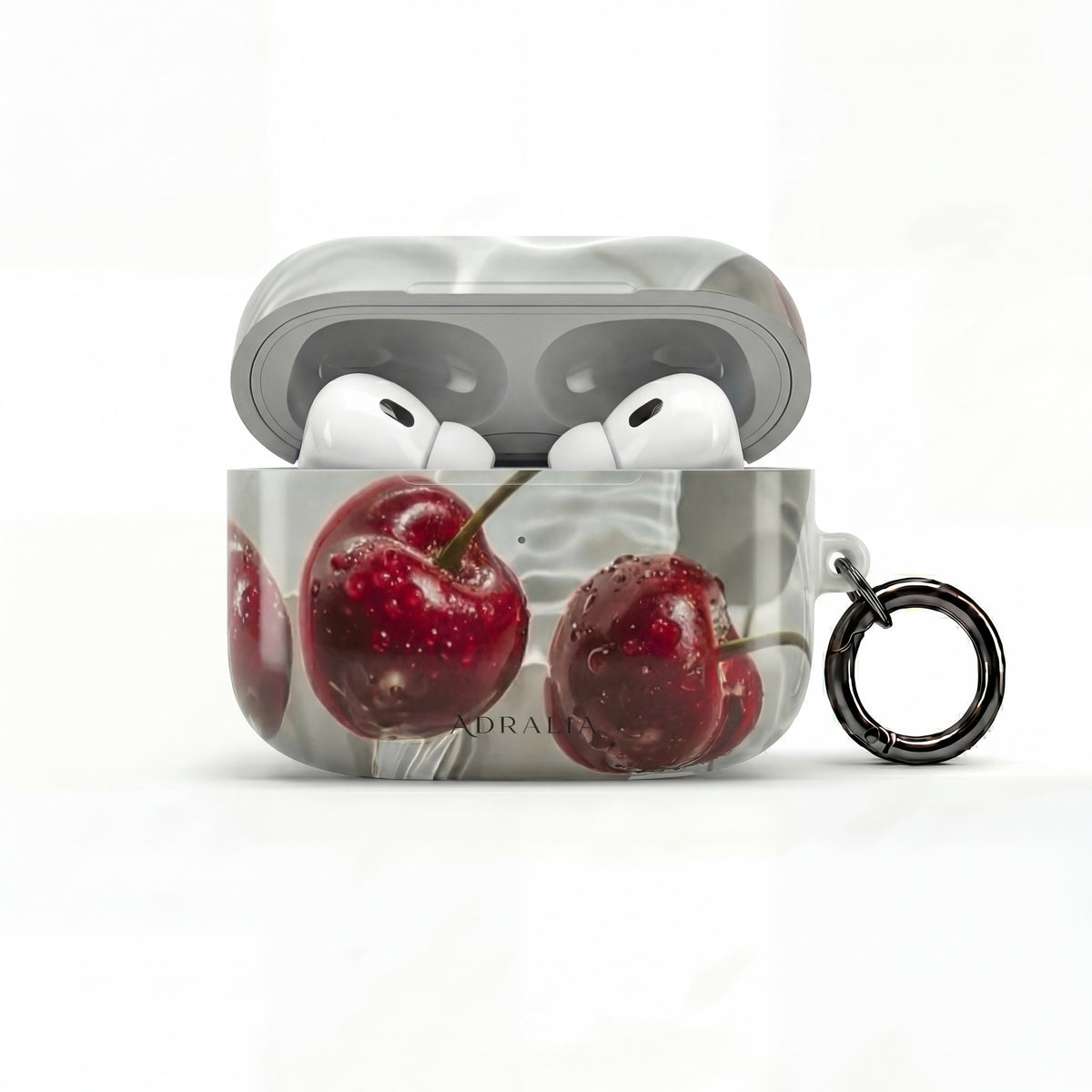 Cherry Splash AirPod Case — Glossy Red Cherry Protective Case