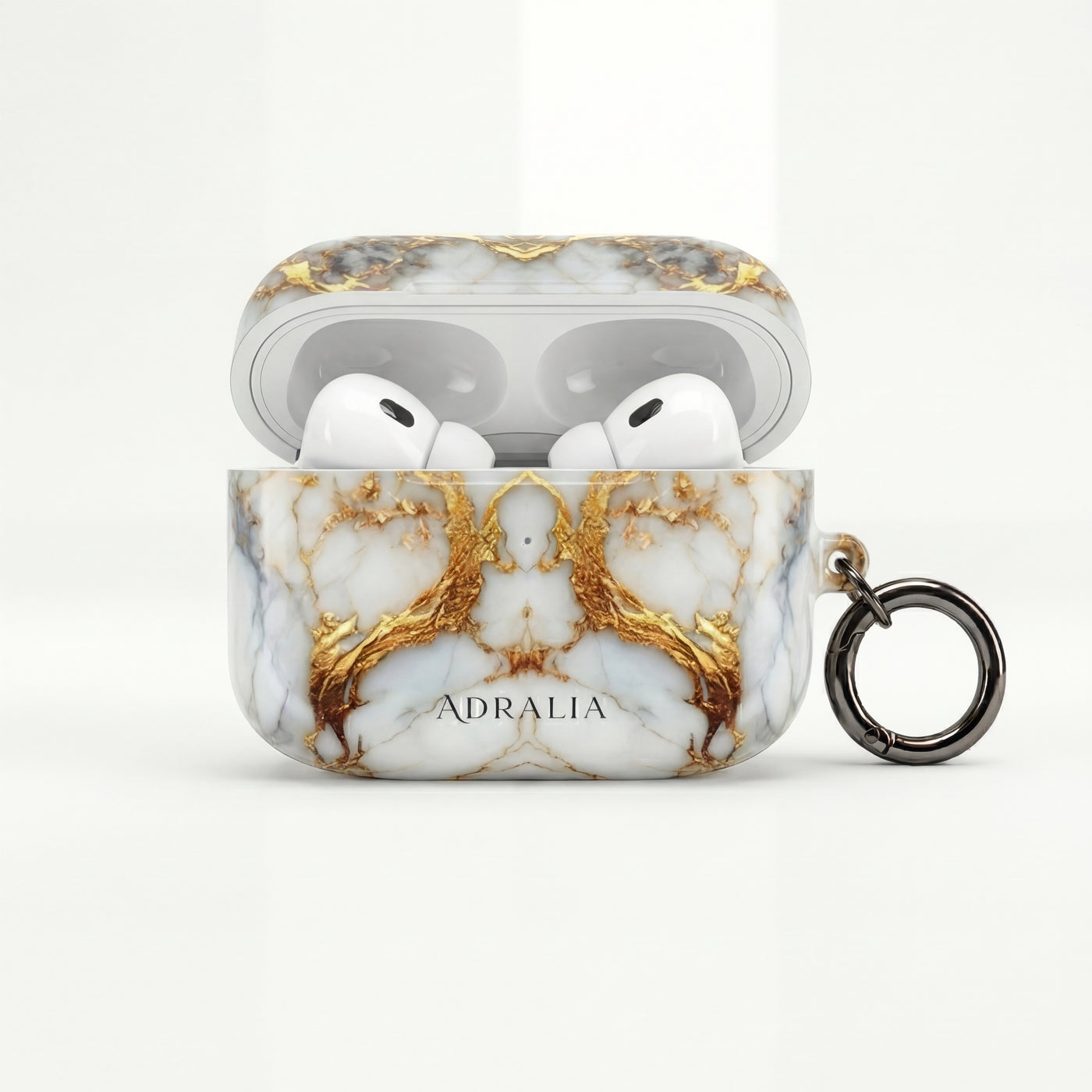 Marble Gold Luxe AirPod Case — Elegant White & Gold Charging Case Cover