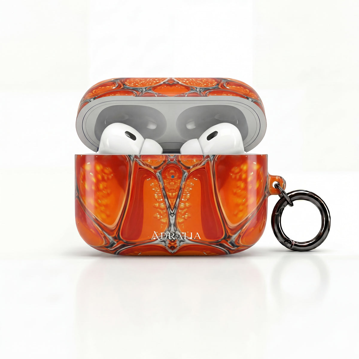 Orange Abstract Pattern AirPod Case — Vibrant Geometric Protective Cover