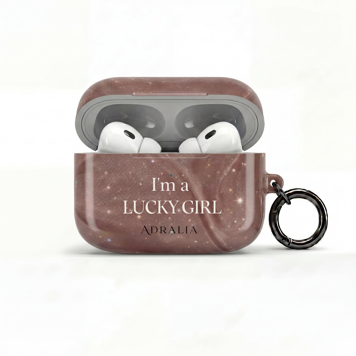 AirPod Case — "I'm a Lucky Girl" Marble Protective Case