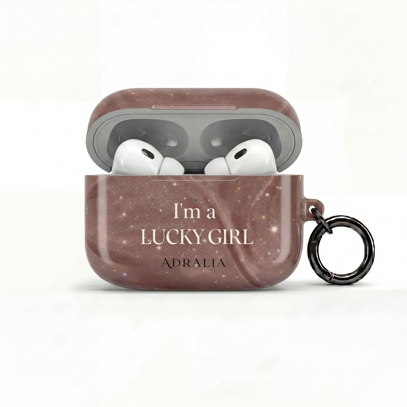 AirPod Case — "I'm a Lucky Girl" Marble Protective Case