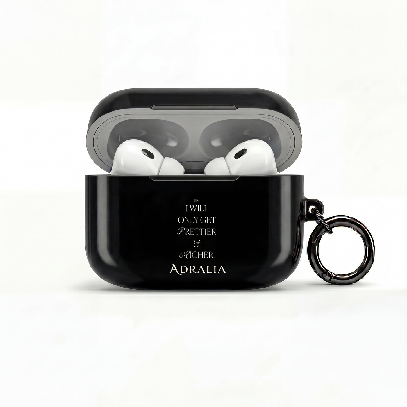 AirPods Case — “I Will Only Get Prettier & Richer” Black Protective Case