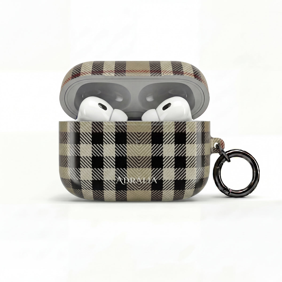 Plaid AirPod Case — Beige Classic Check Protective Cover