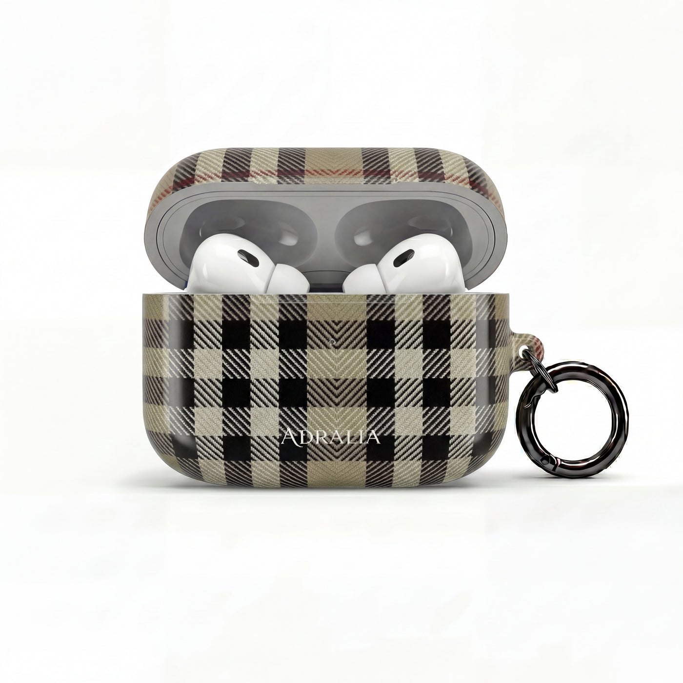 Plaid AirPod Case — Beige Classic Check Protective Cover
