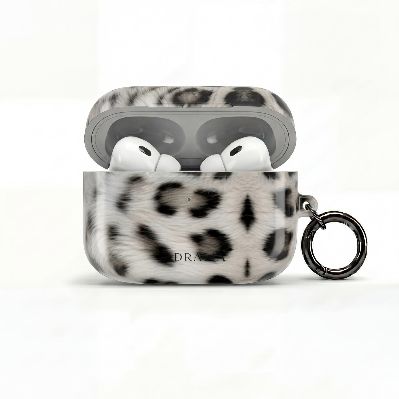 Leopard Print AirPod Case — Faux Fur Black & White Protective Cover