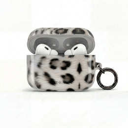 Leopard Print AirPod Case — Faux Fur Black & White Protective Cover