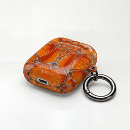 Orange Abstract Pattern AirPod Case — Vibrant Geometric Protective Cover
