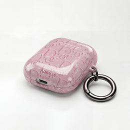 Pink Embossed Designer-Style AirPod Case