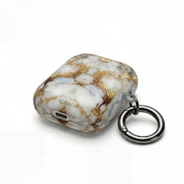 Marble Gold Luxe AirPod Case — Elegant White & Gold Charging Case Cover