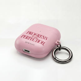 Progress Over Perfection AirPod Case — Pink Inspirational Protective Cover