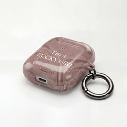 AirPod Case — "I'm a Lucky Girl" Marble Protective Case