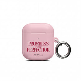 Progress Over Perfection AirPod Case — Pink Inspirational Protective Cover