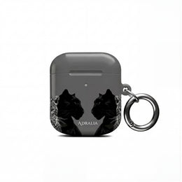 Black Cat Mirror AirPod Case — "Adralia" Protective Wireless Earbud Cover