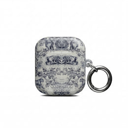 Vintage Toile AirPod Case — Classic Grey Pattern Protective Cover