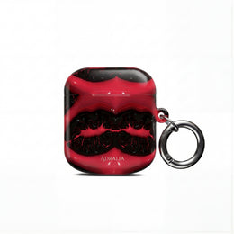 Red Black Marble AirPod Case — Bold Abstract Protective Case