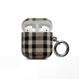Plaid AirPod Case — Beige Classic Check Protective Cover