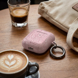 Pink Embossed Designer-Style AirPod Case