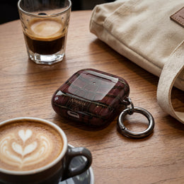 Croc-Embossed Burgundy AirPod Case – Luxe Protective Cover