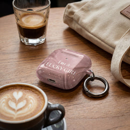 AirPod Case — "I'm a Lucky Girl" Marble Protective Case
