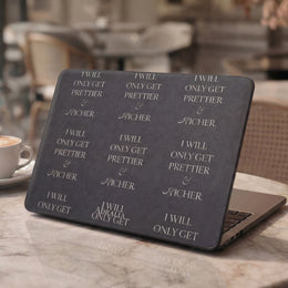 MacBook Case — 'I Will Only Get Prettier & Richer' Black Pattern Laptop Cover
