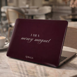 MacBook Case — "I Am a Money Magnet" Luxurious Burgundy Laptop Sleeve