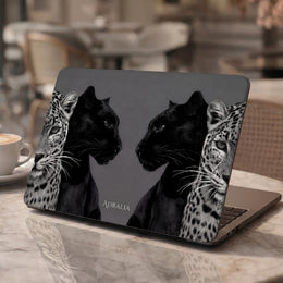 MacBook Case — Black Panther & Leopard Mirror Design, Protective Hard Shell