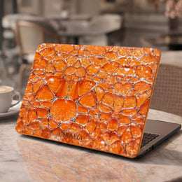 Orange Abstract Mosaic MacBook Case — Vibrant Geometric Protective Sleeve