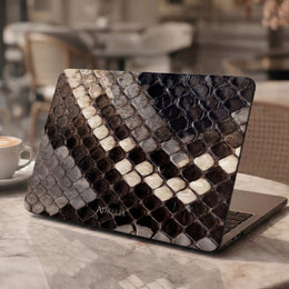 Snake Skin Pattern MacBook Case — Brown & Black Faux Reptile Protective Sleeve