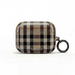 Plaid AirPod Case — Beige Classic Check Protective Cover