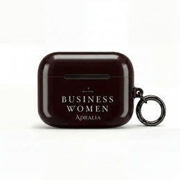 Business Women AirPods Case — Elegant Maroon Protective Cover