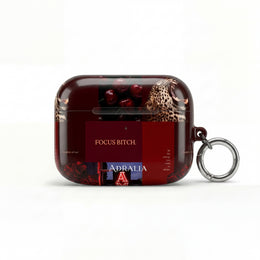 Focus Bitch AirPod Case — Red Leopard Graphic Protective Cover
