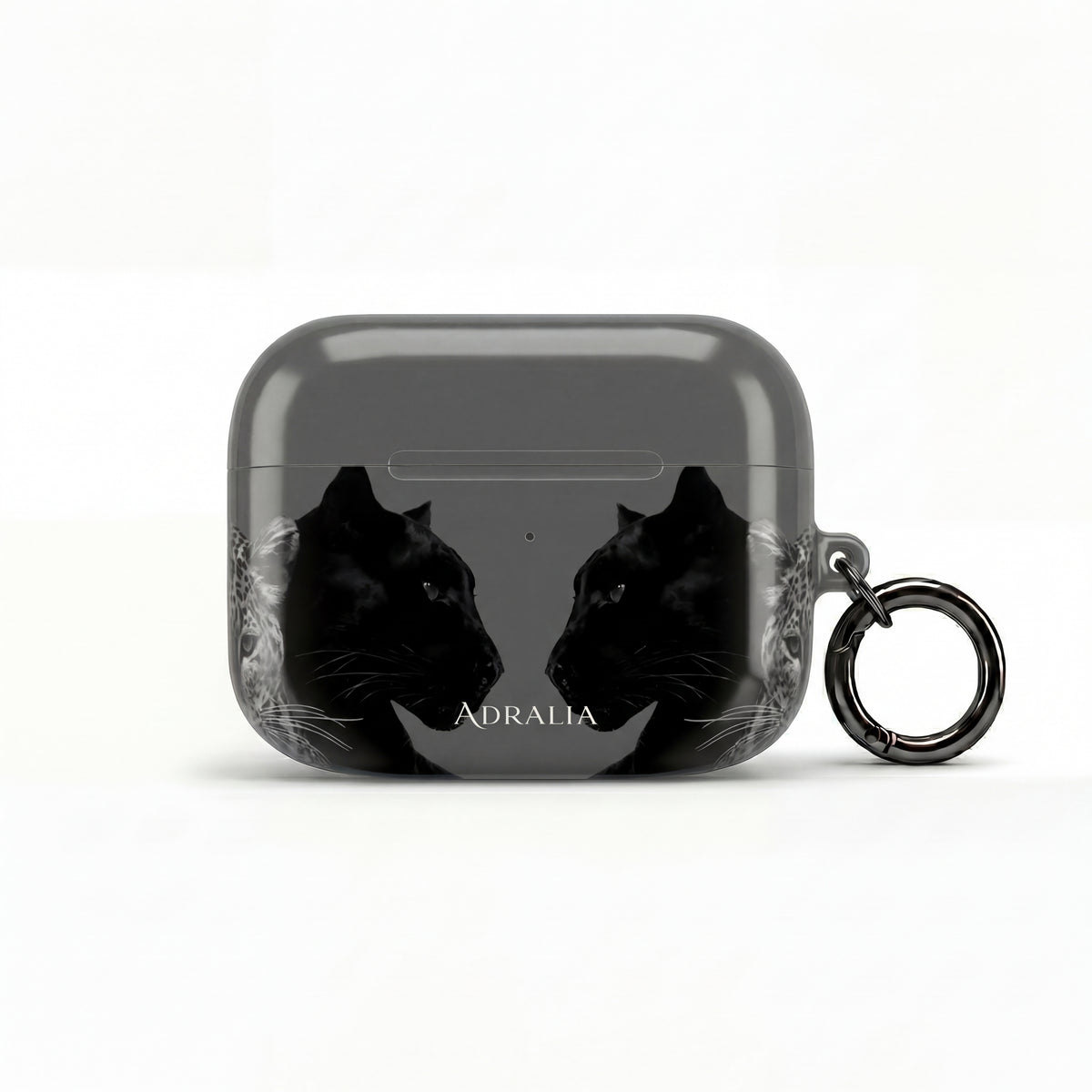 Black Cat Mirror AirPod Case — "Adralia" Protective Wireless Earbud Cover