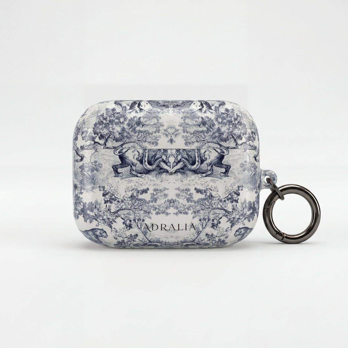 Vintage Toile AirPod Case — Classic Grey Pattern Protective Cover