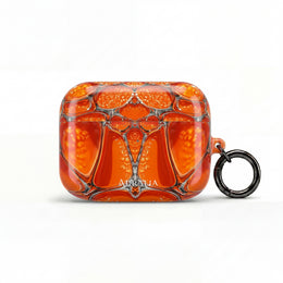 Orange Abstract Pattern AirPod Case — Vibrant Geometric Protective Cover
