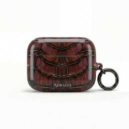 Croc-Embossed Burgundy AirPod Case – Luxe Protective Cover