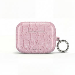 Pink Embossed Designer-Style AirPod Case