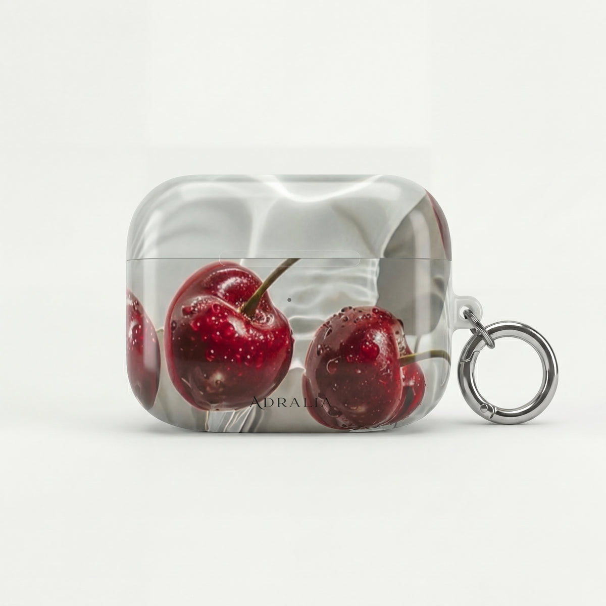 Cherry Splash AirPod Case — Glossy Red Cherry Protective Case