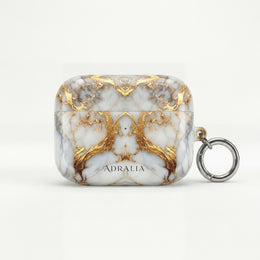 Marble Gold Luxe AirPod Case — Elegant White & Gold Charging Case Cover