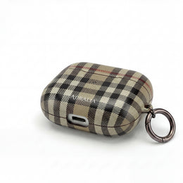 Plaid AirPod Case — Beige Classic Check Protective Cover