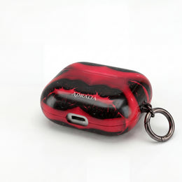 Red Black Marble AirPod Case — Bold Abstract Protective Case