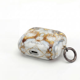 Marble Gold Luxe AirPod Case — Elegant White & Gold Charging Case Cover