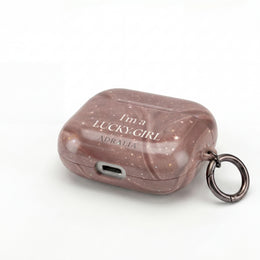 AirPod Case — "I'm a Lucky Girl" Marble Protective Case