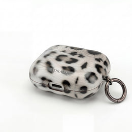Leopard Print AirPod Case — Faux Fur Black & White Protective Cover