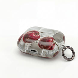Cherry Splash AirPod Case — Glossy Red Cherry Protective Case