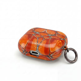 Orange Abstract Pattern AirPod Case — Vibrant Geometric Protective Cover