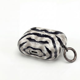 Zebra Fur Pattern AirPod Case — Luxe Black & White Animal Print Protective Cover