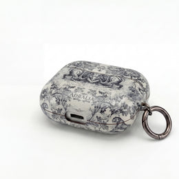 Vintage Toile AirPod Case — Classic Grey Pattern Protective Cover