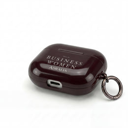 Business Women AirPods Case — Elegant Maroon Protective Cover