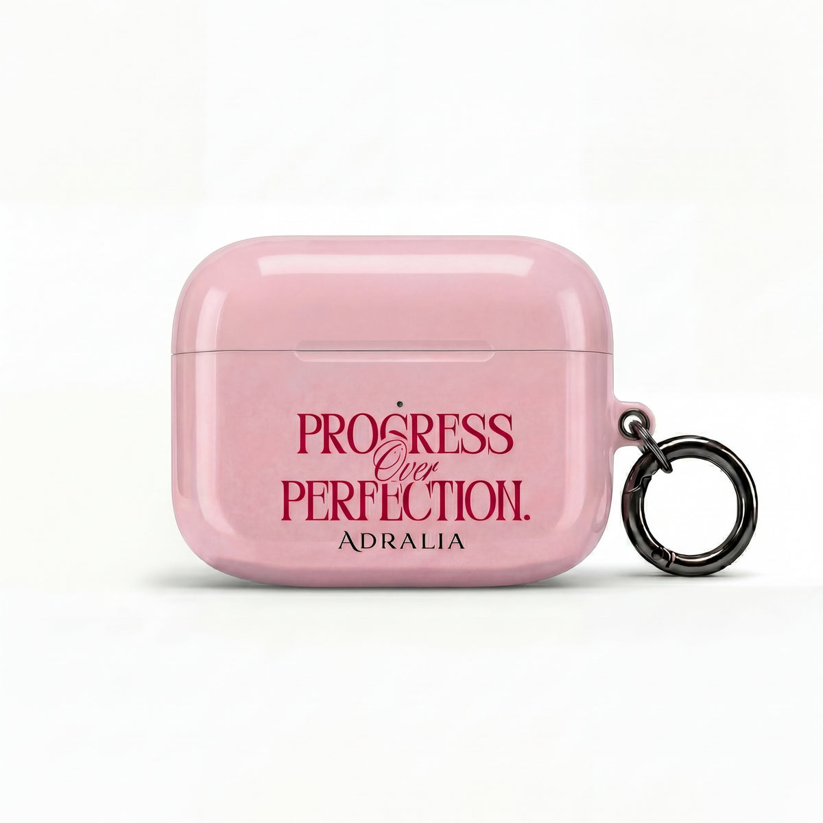 Progress Over Perfection AirPod Case — Pink Inspirational Protective Cover